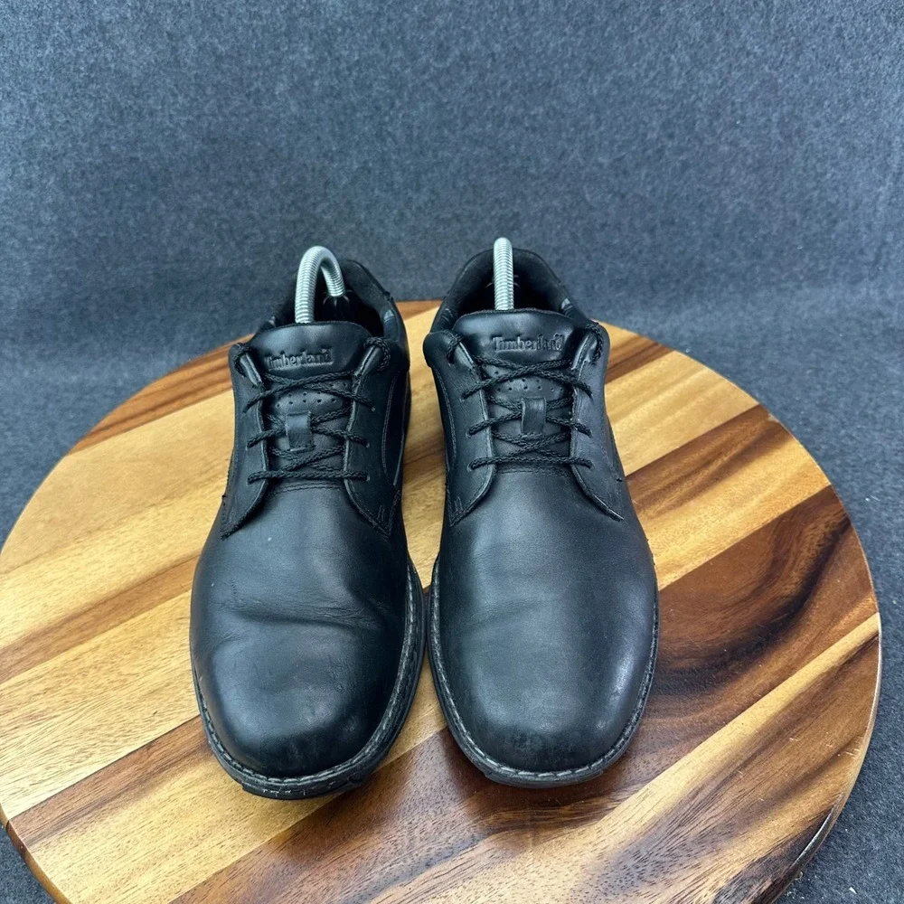 Timberland PRO Mens Sz 9 Black Leather Oxford Work Shoes A191Z